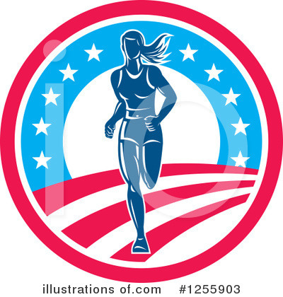 Marathon Runner Clipart #1255903 by patrimonio