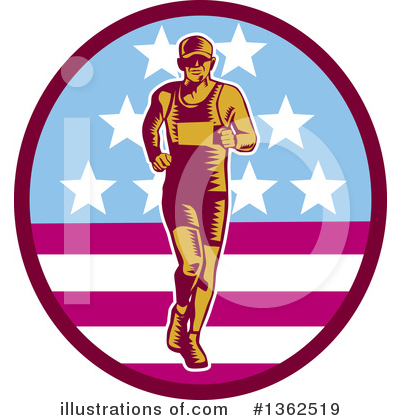Marathon Runner Clipart #1362519 by patrimonio