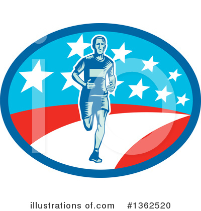 Marathon Runner Clipart #1362520 by patrimonio