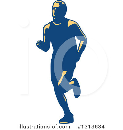 Marathon Runner Clipart #1313684 by patrimonio