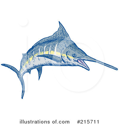 Royalty-Free (RF) Marlin Clipart Illustration by patrimonio - Stock Sample #215711