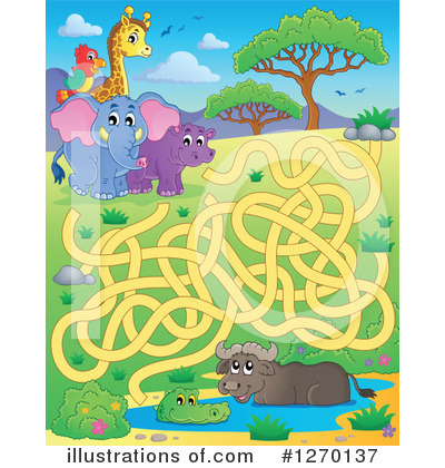 Royalty-Free (RF) Maze Clipart Illustration by visekart - Stock Sample #1270137