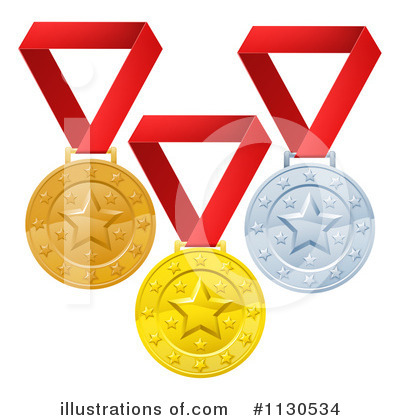 Royalty-Free (RF) Medals Clipart Illustration by AtStockIllustration - Stock Sample #1130534