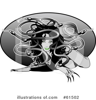 Royalty-Free (RF) Medusa Clipart Illustration by r formidable - Stock Sample #61502