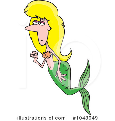 Royalty-Free (RF) Mermaid Clipart Illustration by toonaday - Stock Sample #1043949