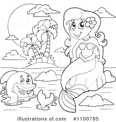 Royalty-Free (RF) Mermaid Clipart Illustration by visekart - Stock Sample #1100785