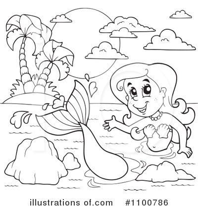 Royalty-Free (RF) Mermaid Clipart Illustration by visekart - Stock Sample #1100786
