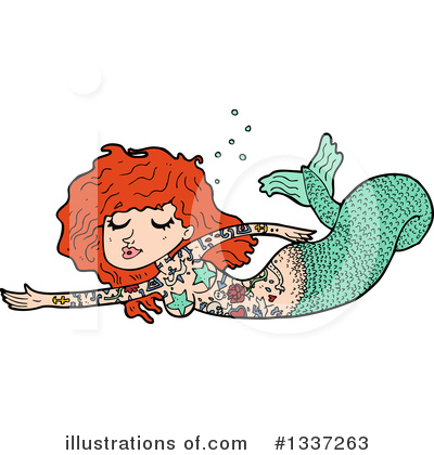 Royalty-Free (RF) Mermaid Clipart Illustration by lineartestpilot - Stock Sample #1337263