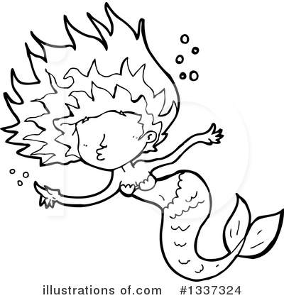 Royalty-Free (RF) Mermaid Clipart Illustration by lineartestpilot - Stock Sample #1337324