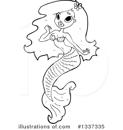 Royalty-Free (RF) Mermaid Clipart Illustration by lineartestpilot - Stock Sample #1337335