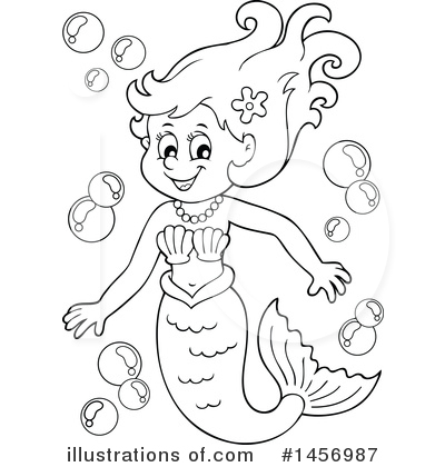 Royalty-Free (RF) Mermaid Clipart Illustration by visekart - Stock Sample #1456987
