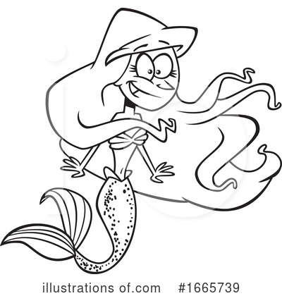 Royalty-Free (RF) Mermaid Clipart Illustration by toonaday - Stock Sample #1665739