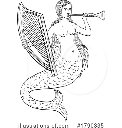 Royalty-Free (RF) Mermaid Clipart Illustration by patrimonio - Stock Sample #1790335