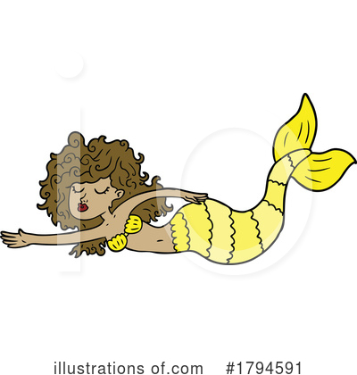 Royalty-Free (RF) Mermaid Clipart Illustration by lineartestpilot - Stock Sample #1794591