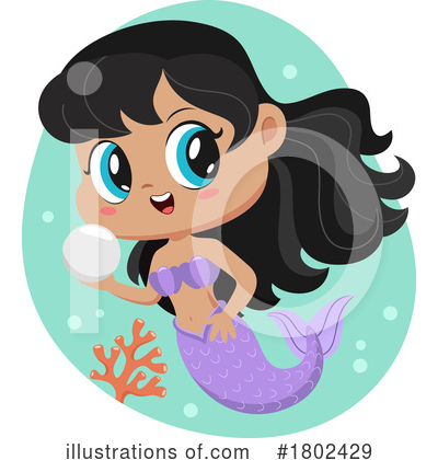 Royalty-Free (RF) Mermaid Clipart Illustration by Hit Toon - Stock Sample #1802429