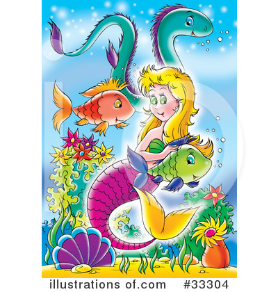 Royalty-Free (RF) Mermaid Clipart Illustration by Alex Bannykh - Stock Sample #33304