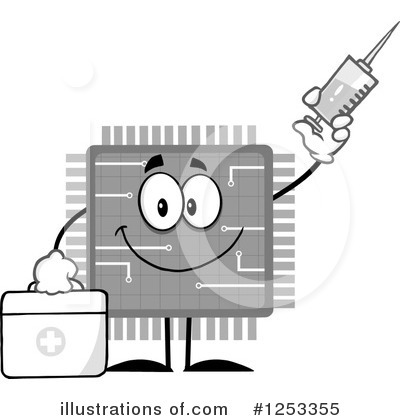 Royalty-Free (RF) Microchip Clipart Illustration by Hit Toon - Stock Sample #1253355