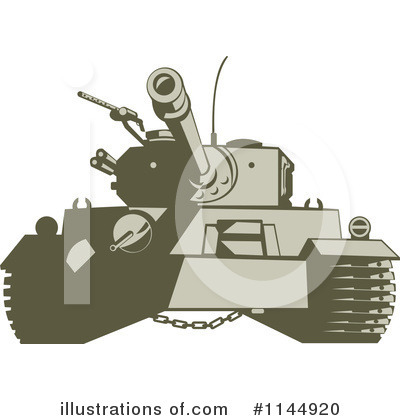 Royalty-Free (RF) Military Tank Clipart Illustration by patrimonio - Stock Sample #1144920