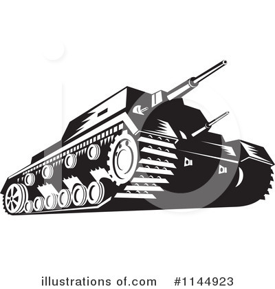 Royalty-Free (RF) Military Tank Clipart Illustration by patrimonio - Stock Sample #1144923