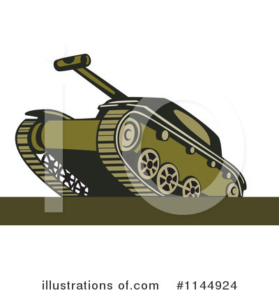 Royalty-Free (RF) Military Tank Clipart Illustration by patrimonio - Stock Sample #1144924
