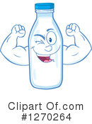Milk Bottle Character Clipart #1270264 by Hit Toon