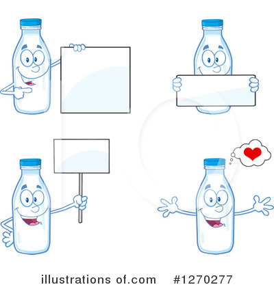 Royalty-Free (RF) Milk Bottle Character Clipart Illustration by Hit Toon - Stock Sample #1270277
