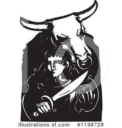Royalty-Free (RF) Minotaur Clipart Illustration by xunantunich - Stock Sample #1198728