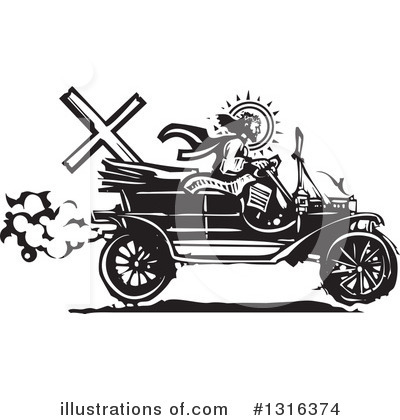 Royalty-Free (RF) Model T Clipart Illustration by xunantunich - Stock Sample #1316374