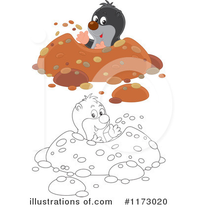 Royalty-Free (RF) Mole Clipart Illustration by Alex Bannykh - Stock Sample #1173020