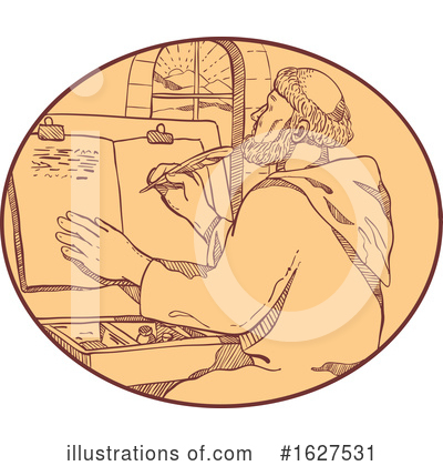 Royalty-Free (RF) Monk Clipart Illustration by patrimonio - Stock Sample #1627531