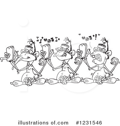 Royalty-Free (RF) Monkey Clipart Illustration by Dennis Holmes Designs - Stock Sample #1231546