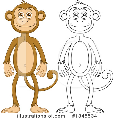 Royalty-Free (RF) Monkey Clipart Illustration by Liron Peer - Stock Sample #1345534