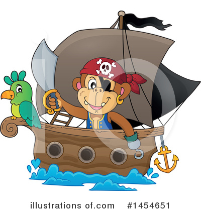 Royalty-Free (RF) Monkey Clipart Illustration by visekart - Stock Sample #1454651