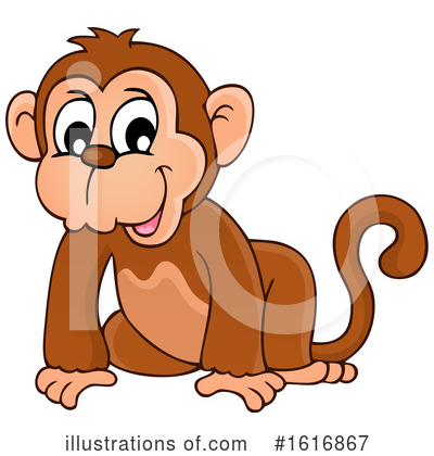 Royalty-Free (RF) Monkey Clipart Illustration by visekart - Stock Sample #1616867