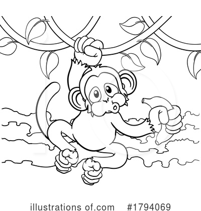 Royalty-Free (RF) Monkey Clipart Illustration by AtStockIllustration - Stock Sample #1794069
