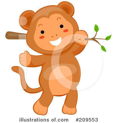 Royalty-Free (RF) Monkey Clipart Illustration by BNP Design Studio - Stock Sample #209553