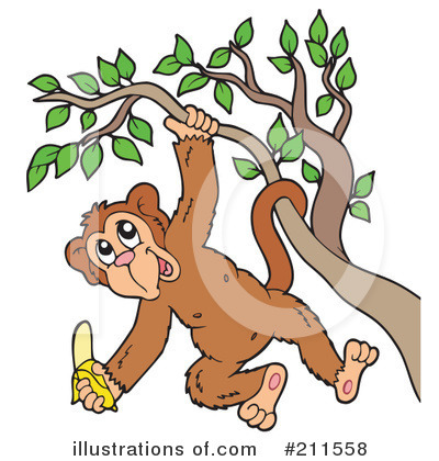 Royalty-Free (RF) Monkey Clipart Illustration by visekart - Stock Sample #211558