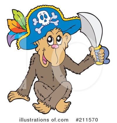 Royalty-Free (RF) Monkey Clipart Illustration by visekart - Stock Sample #211570