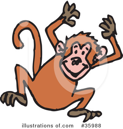 Royalty-Free (RF) Monkey Clipart Illustration by Dennis Holmes Designs - Stock Sample #35988