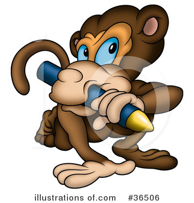 Royalty-Free (RF) Monkey Clipart Illustration by dero - Stock Sample #36506