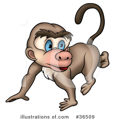 Royalty-Free (RF) Monkey Clipart Illustration by dero - Stock Sample #36509