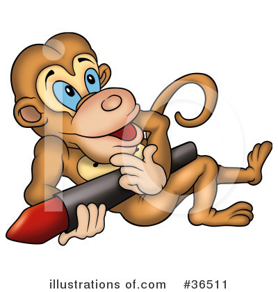 Royalty-Free (RF) Monkey Clipart Illustration by dero - Stock Sample #36511
