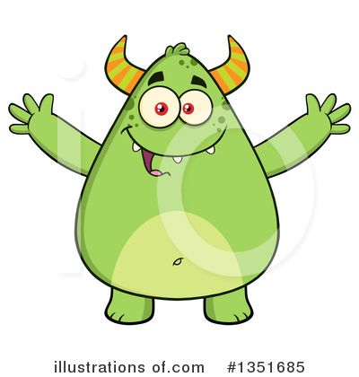 Royalty-Free (RF) Monster Clipart Illustration by Hit Toon - Stock Sample #1351685