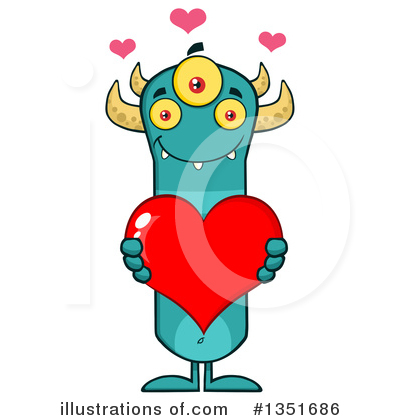 Royalty-Free (RF) Monster Clipart Illustration by Hit Toon - Stock Sample #1351686