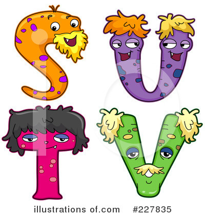 Royalty-Free (RF) Monster Letters Clipart Illustration by BNP Design Studio - Stock Sample #227835