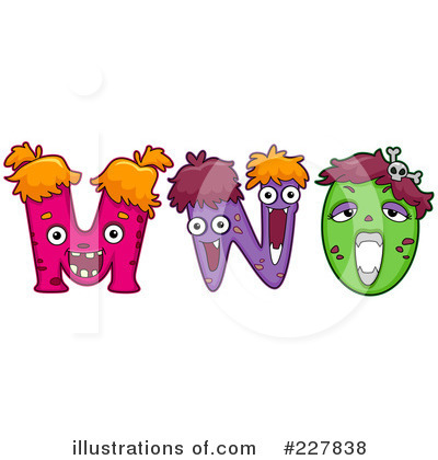 Royalty-Free (RF) Monster Letters Clipart Illustration by BNP Design Studio - Stock Sample #227838