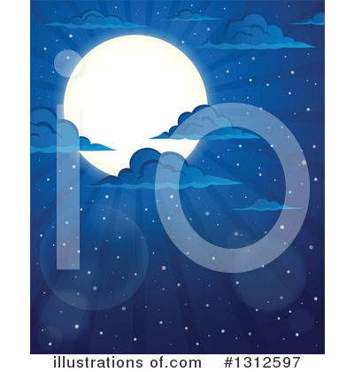 Royalty-Free (RF) Moon Clipart Illustration by visekart - Stock Sample #1312597