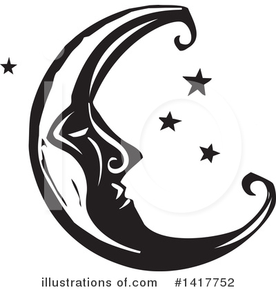 Crescent Moon Clipart #1417752 by xunantunich