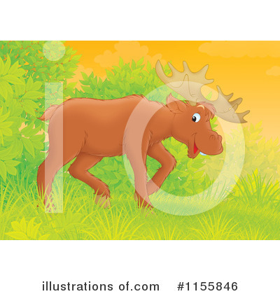 Royalty-Free (RF) Moose Clipart Illustration by Alex Bannykh - Stock Sample #1155846