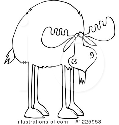 Royalty-Free (RF) Moose Clipart Illustration by djart - Stock Sample #1225953